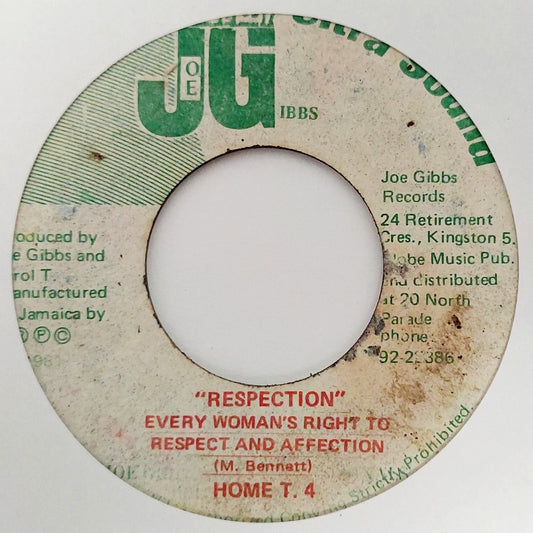 Home T 4 - "Respection" Every Woman's Right To Respect And Affection