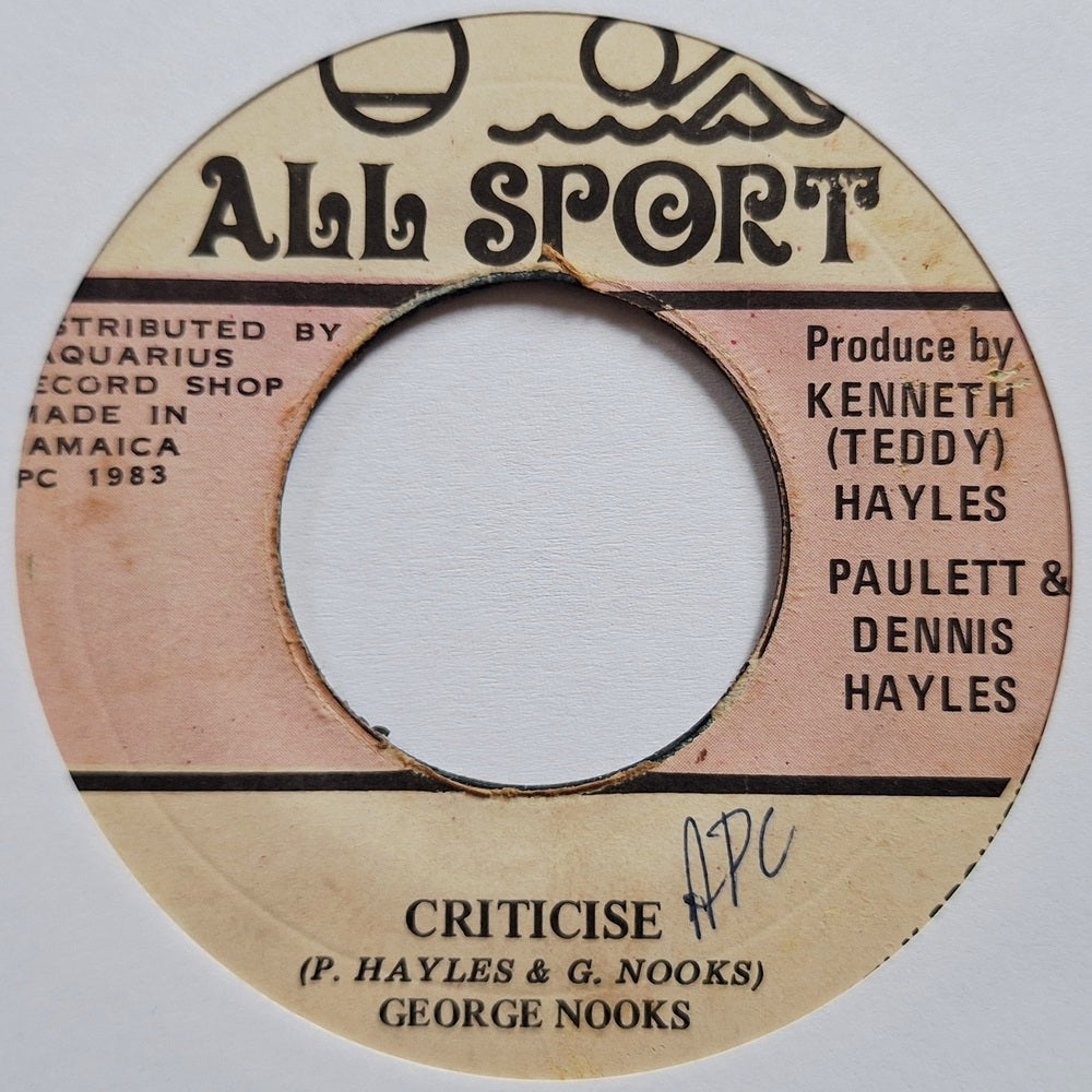 George Nooks - Criticise